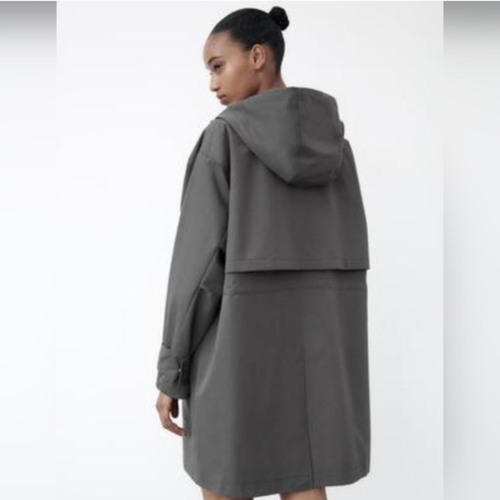 Zara HOODED POCKETED PARKA